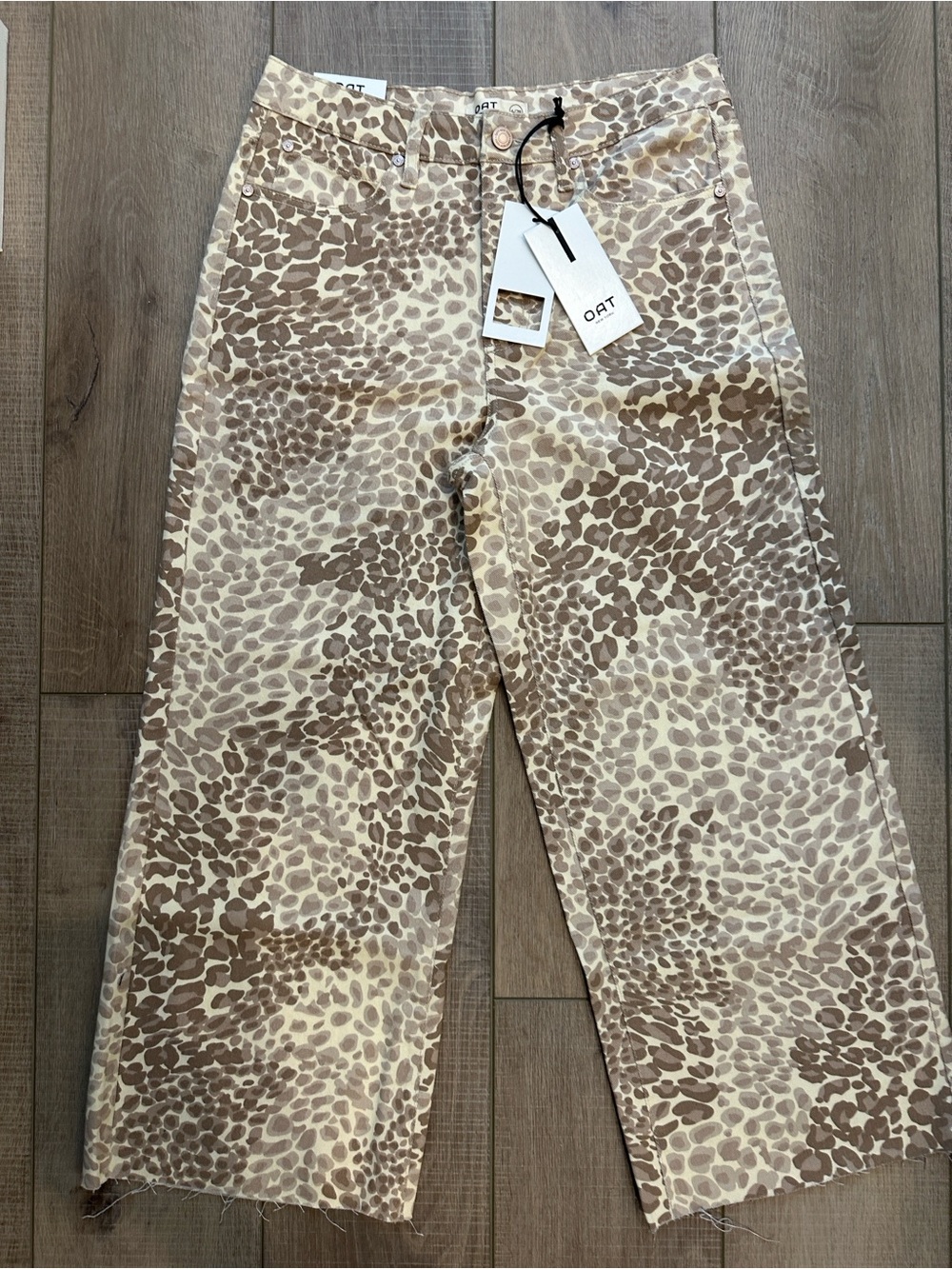 OAT New York Beige & Brown Leopard-Print Chinos